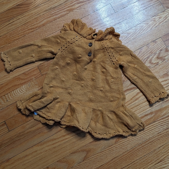 Cynthia Rowley Shirt Skirt Tan Brown Infant baby girl 0-3 months knit top cute - Picture 4 of 10